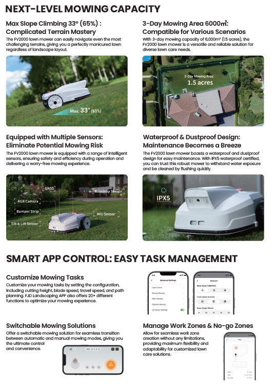 FJD FV2000 Robotic Lawn Mower